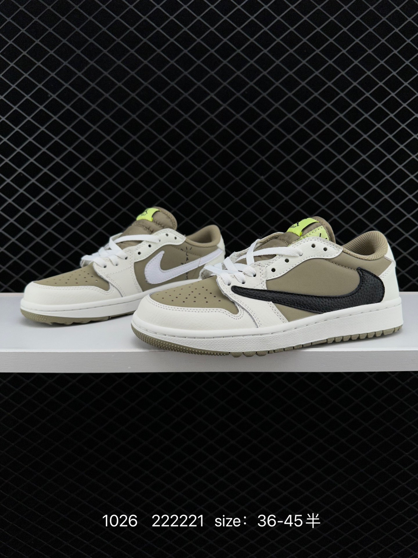 fragment design x Travis Scott x Nike Air Jordan 1 Low OG SP”Black/Green Toe“